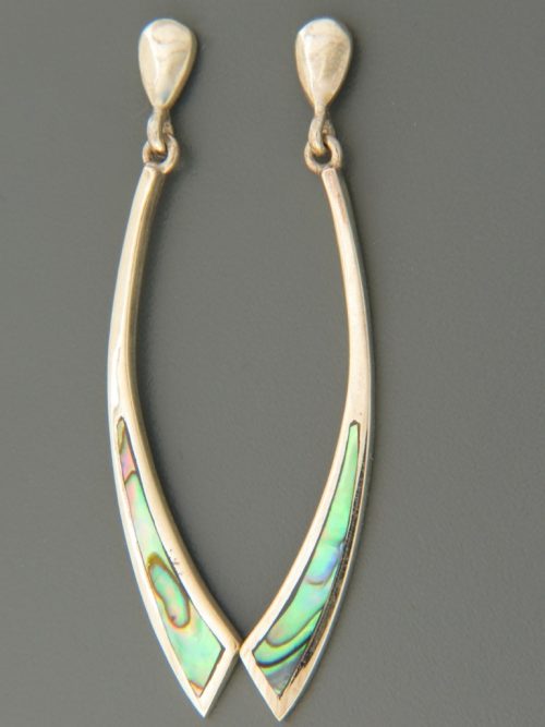 Paua Shell Earrings - Sterling Silver - PA559
