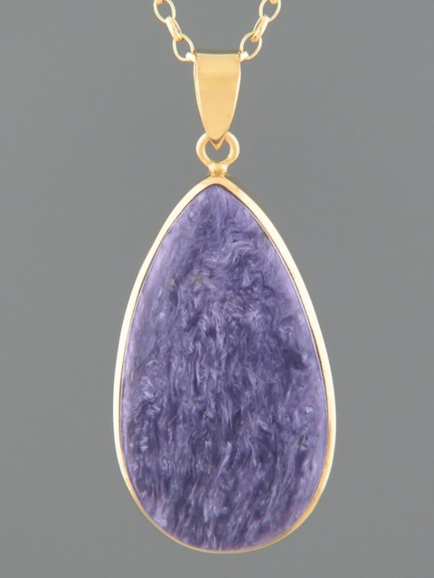 Charoite Pendant - Gold Vermeil - CH310GV