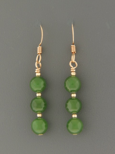Jade Earrings - 14ct Gold Filled - J509G