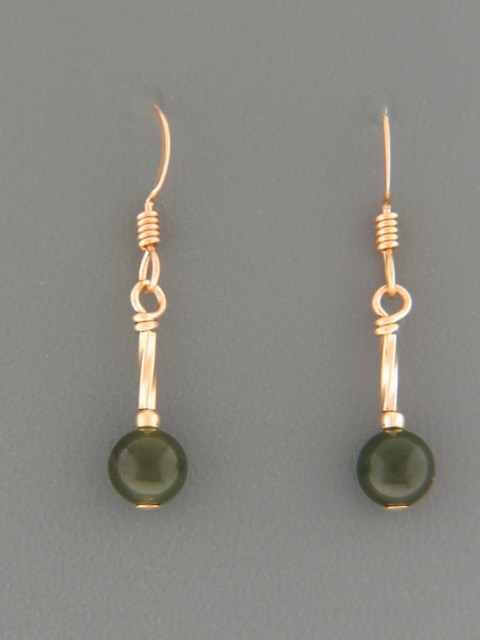 Jade Earrings - 14ct Gold Filled - J519G