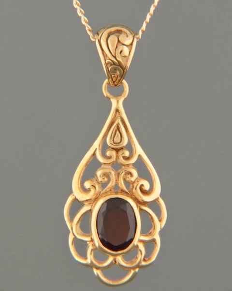 Garnet Pendant - Gold Vermeil - G375GV