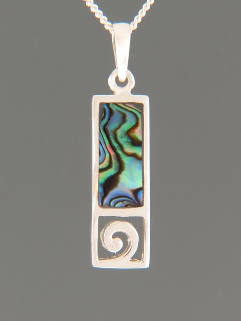 Paua Shell Pendant - Sterling Silver - PA326