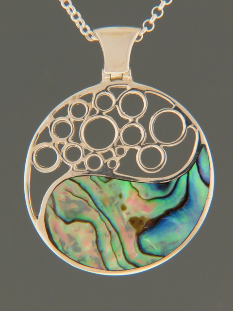 Paua Shell Pendant - Sterling Silver - PA323