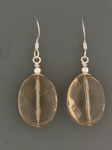Smokey Quartz Earrings - Sterling Silver - SQ524