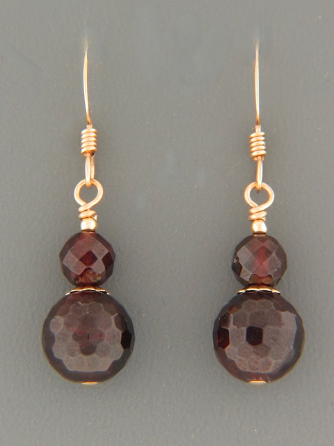 Garnet Earrings - 14ct Gold Filled - G509G