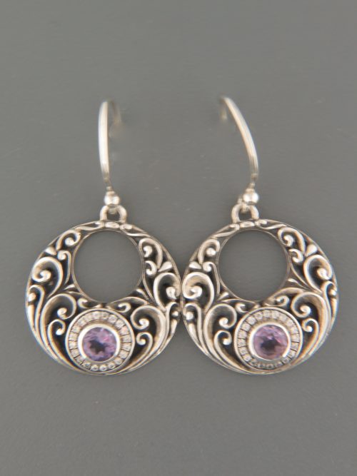Amethyst Earrings - Sterling Silver - A510