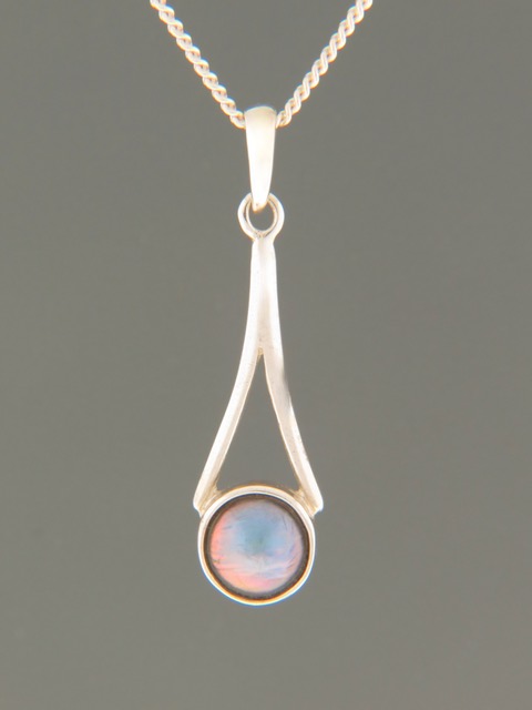 Blue Pearl Pendant - Sterling Silver - 8mm Pearl -  PP303