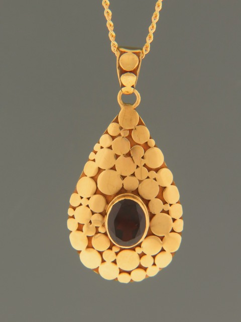 Garnet Pendant - Gold Vermeil - G379GV
