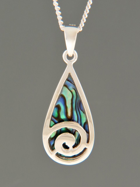Paua Shell Pendant - Sterling Silver - PA319