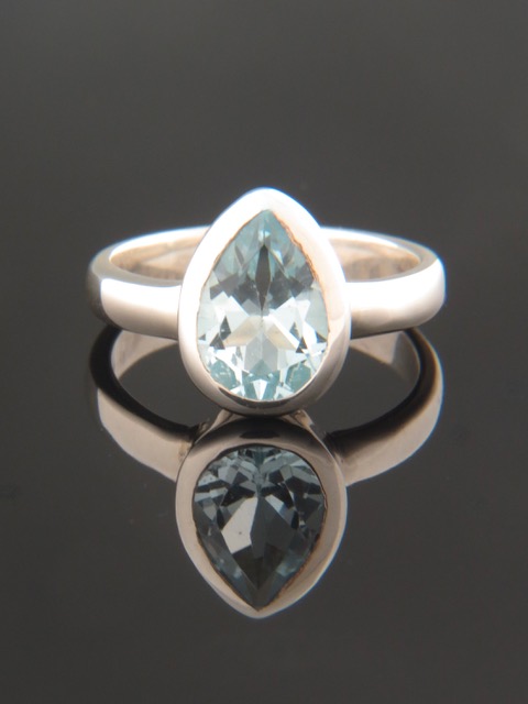 Blue Topaz Ring - Sterling Silver - BT108R