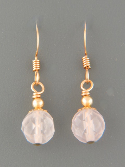 Rose Quartz Earrings - 14ct Gold Filled - RQ508G