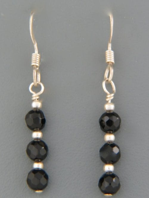 Onyx Earrings - Sterling Silver - OX517