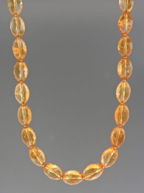 Citrine Necklace - 10 x 14mm oval facets with 2mm round beads - C021