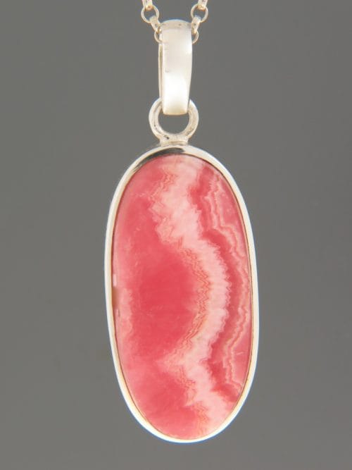 Rhodochrosite Pendant - Sterling Silver - RH314