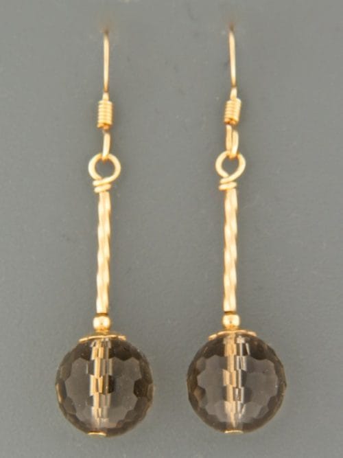 Smokey Quartz Earrings - 14ct Gold Filled - SQ502G