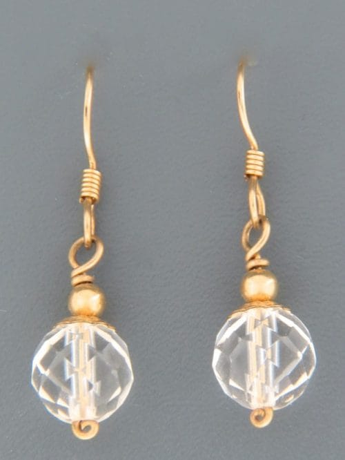 Quartz Crystal Earrings - 14ct Gold Filled - Q509G