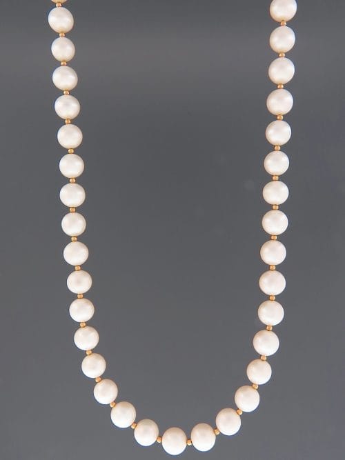 8mm Pearl Necklace with 2mm round beads - YW82N