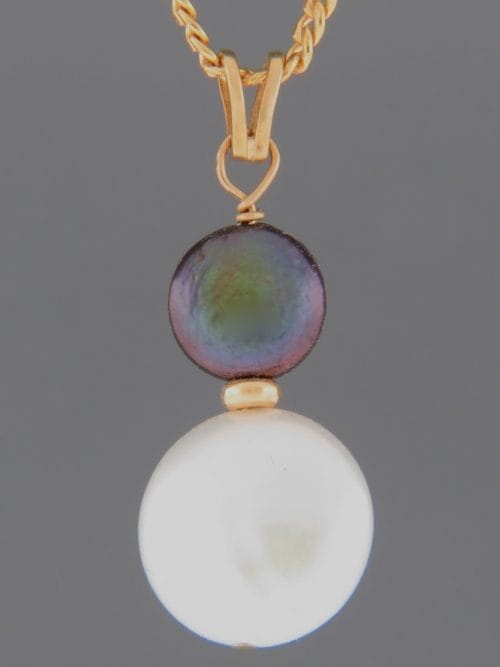 Pacific Coin Pearl Pendant - 14ct Gold - Y372