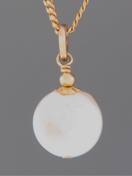Pacific Coin Pearl Pendant - 14ct Gold Filled - YWC13PG