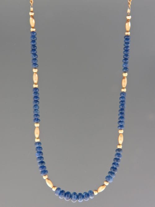 Sapphire Necklace - faceted roundels  - S011