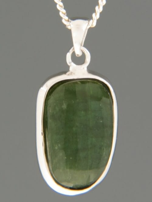 Green Tourmaline (Verdilite) Pendant - Sterling Silver - T318