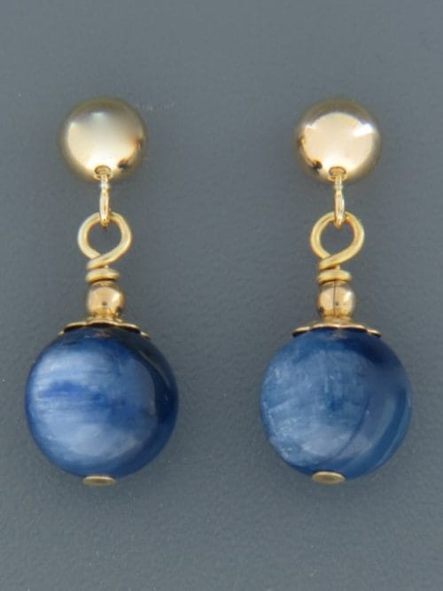 Kyanite Earrings - 14ct Gold Filled stud - 8mm stones - K505G
