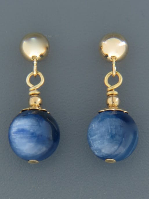 Kyanite Earrings - 14ct Gold Filled stud - 8mm stones - K505G
