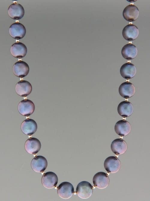10mm Pearl Necklace with round beads - YD102N