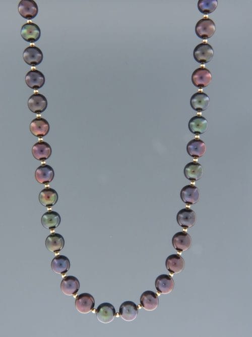 8mm Pearl Necklace with round beads - YD82N