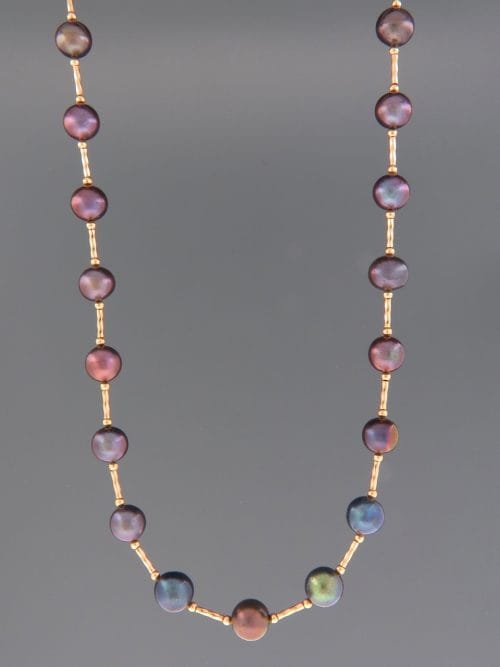 8mm Pearl Necklace with twist beads - YD8HN