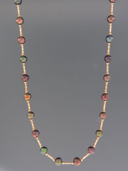 6mm Pearl Necklace with twist beads - YD6HN