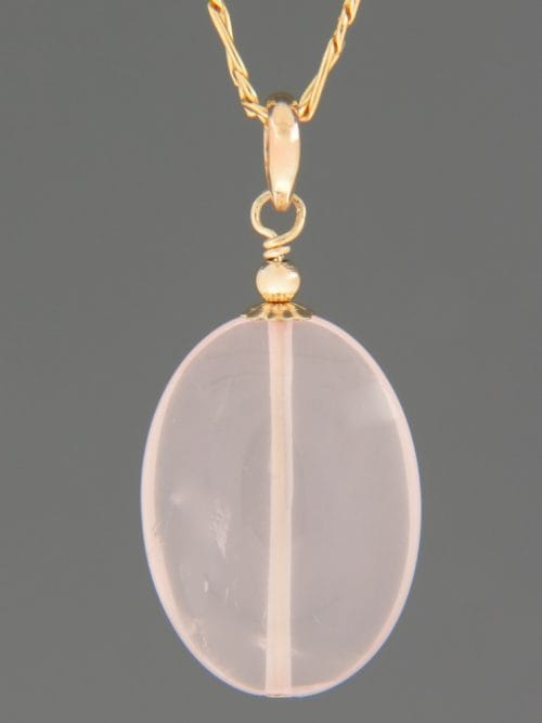 Rose Quartz Pendant - 14ct Gold Filled - RQ395