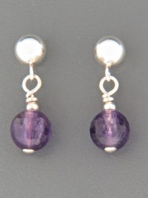 Amethyst Earrings - Sterling Silver - A575
