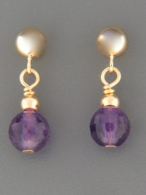 Amethyst Earrings - 14ct Gold Filled - A575G