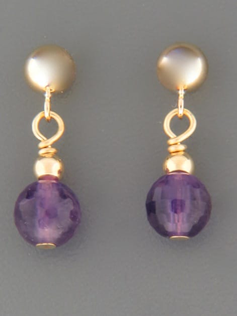 Amethyst Earrings - 14ct Gold Filled - A575G
