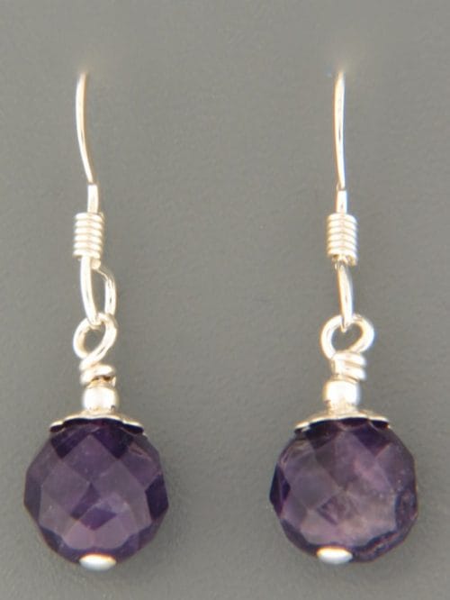 Amethyst Earrings - Sterling Silver - A576