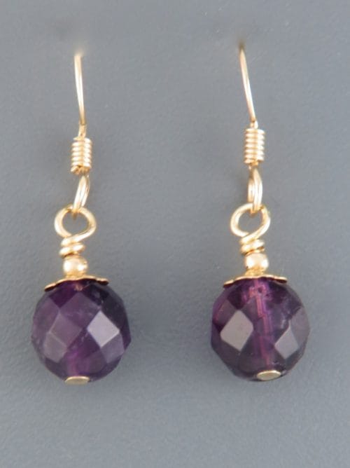Amethyst Earrings - 14ct Gold Filled - A576G