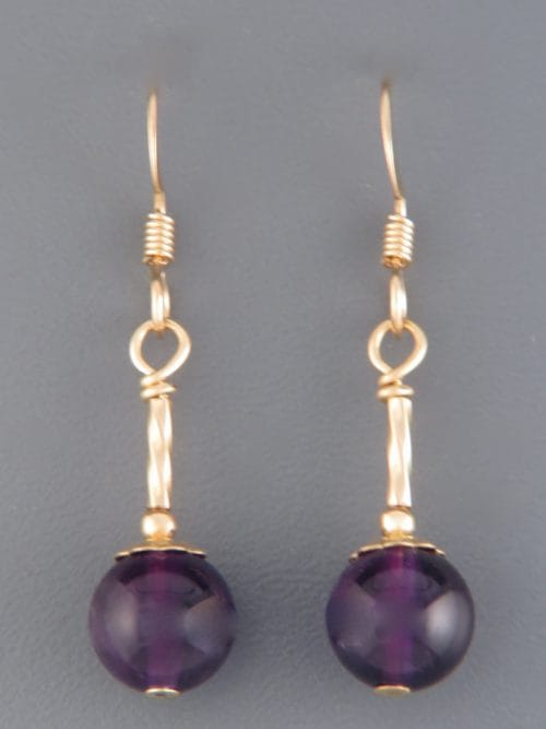 Amethyst Earrings - 14ct Gold Filled - A533G