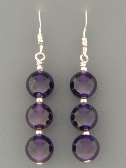 Amethyst Earrings - Sterling Silver - A508