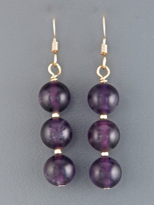 Amethyst Earrings - 14ct Gold Filled - A508G