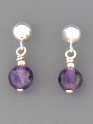 Amethyst Earrings - Sterling Silver - A536