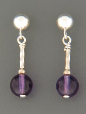 Amethyst Earrings - Sterling Silver - A541