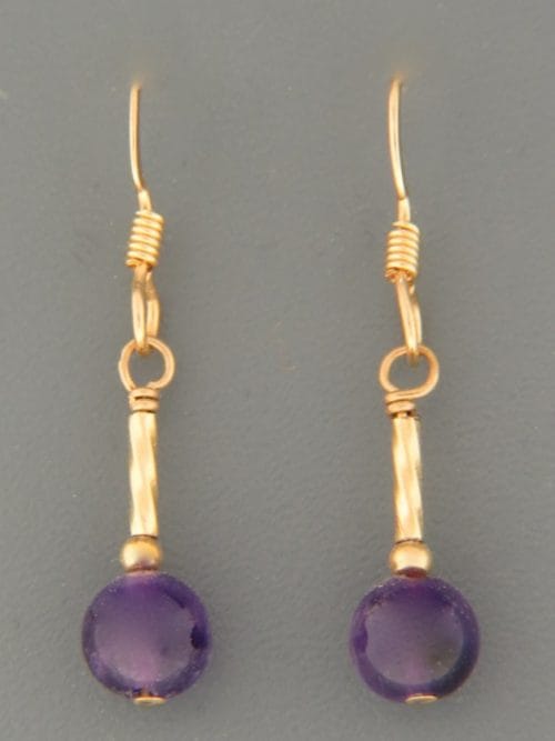 Amethyst Earrings - 14ct Gold Filled - A541G