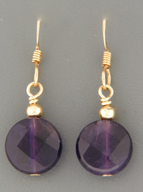 Amethyst Earrings - 14ct Gold Filled - A574G