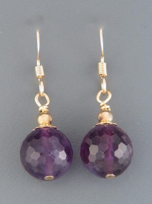 Amethyst Earrings - 14ct Gold Filled - A581G