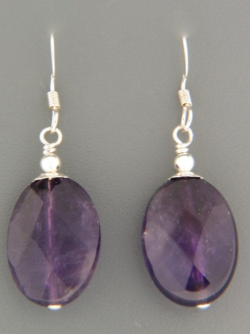 Amethyst Earrings - Sterling Silver - A580