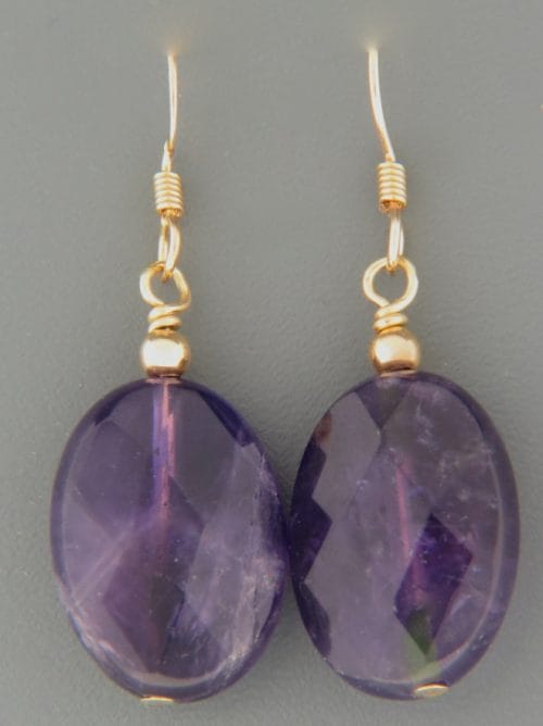 Amethyst Earrings - 14ct Gold Filled - A580G