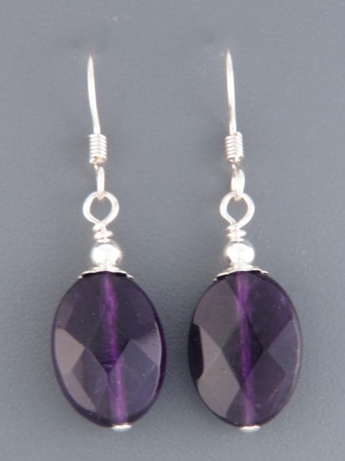 Amethyst Earrings - Sterling Silver - A577