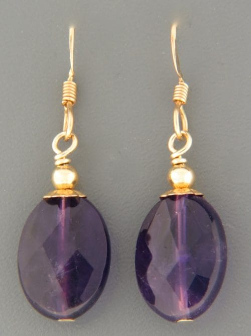 Amethyst Earrings - 14ct Gold Filled - A577G