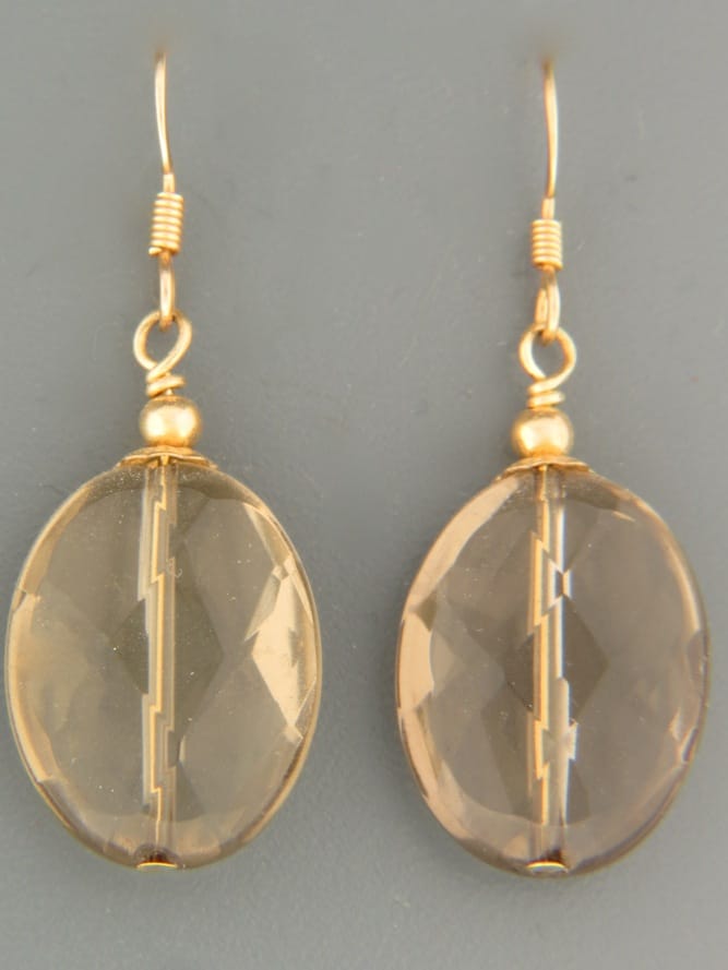 Smokey Quartz Earrings - 14ct Gold Filled - SQ524G